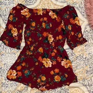 Off-the-Shoulder Floral Romper